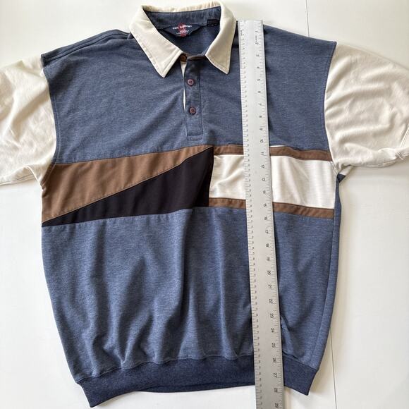Vintage Safe Harbor Colorblock Polo Shirt Blue Retro Grandpacore XXL (Fits XL) - Picture 12 of 12